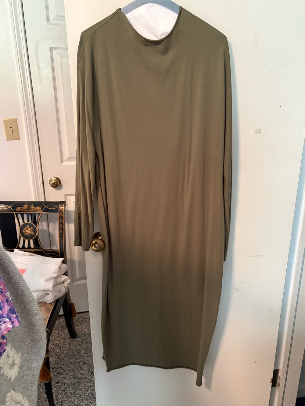 Frank & Eileen Olive Green Long Sleeve Midi Dress
